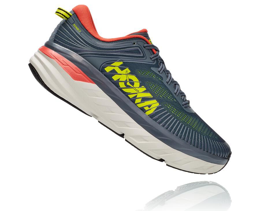 Hoka One One Running Shoes Mens Navy - Bondi 7 - 03518DGOU